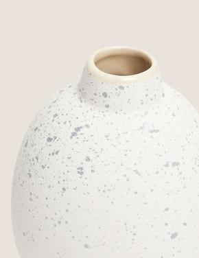 Ev Beyaz Desenli Dekoratif Seramik Vazo