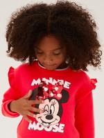 Kız Çocuk Kırmızı Minnie Mouse™ Fırfır Detaylı Sweatshirt (2-7 Yaş)