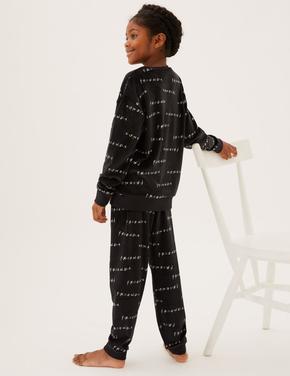 Çocuk Multi Renk Friends™ Kadife Pijama Takımı (8-16 Yaş)