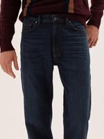 Erkek Lacivert Vintage Straight Fit Jean Pantolon