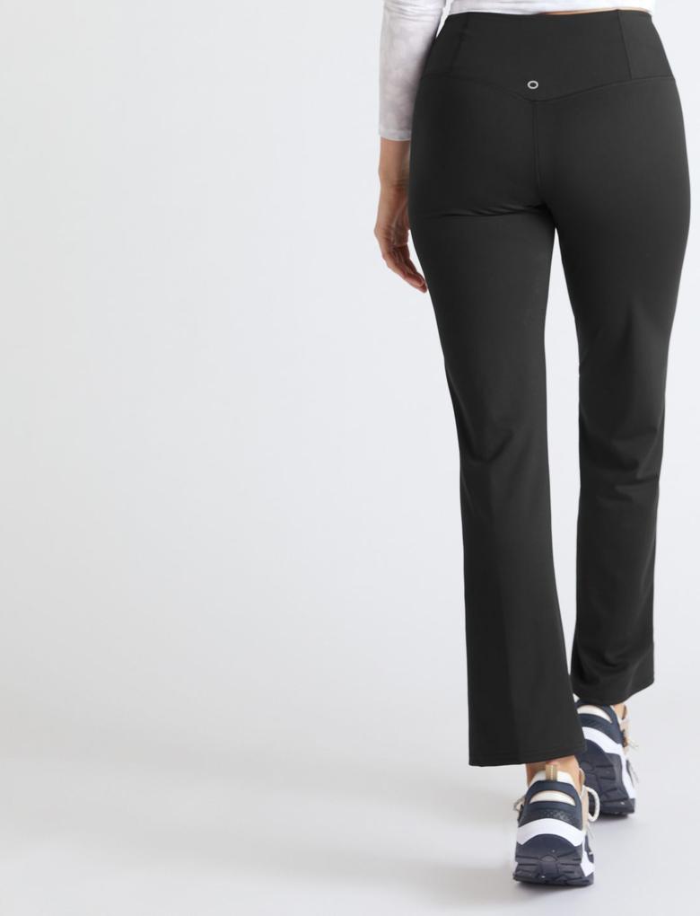 Kadın Siyah Regular Fit Yoga Pantolonu