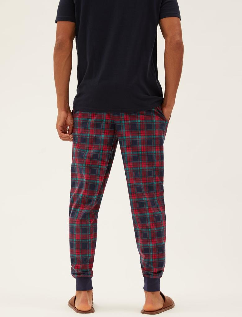 Erkek Multi Renk Ekose Desenli Supersoft Pijama Altı