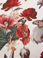 Ev Krem Saf Pamuklu Çiçek Desenli Yastık Kılıfı