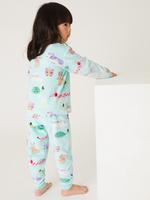 Çocuk Multi Renk Hayvan Desenli Kadife Pijama Takımı (1-7 Yaş)