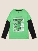 Erkek Çocuk Yeşil Saf Pamuklu Minecraft™ T-Shirt (6-16 Yaş)