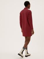 Kadın Kırmızı Balıkçı Yaka Mini Elbise