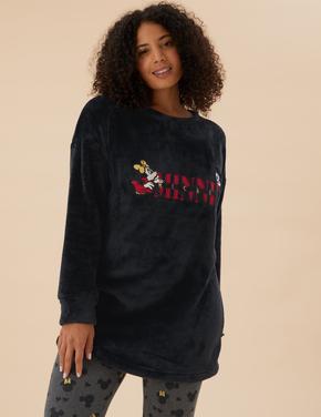 Kadın Siyah Mickey Mouse™ Polar Pijama Takımı