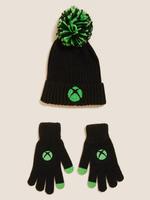  Siyah Xbox™ Bere ve Eldiven Takımı (6-13 Yaş)