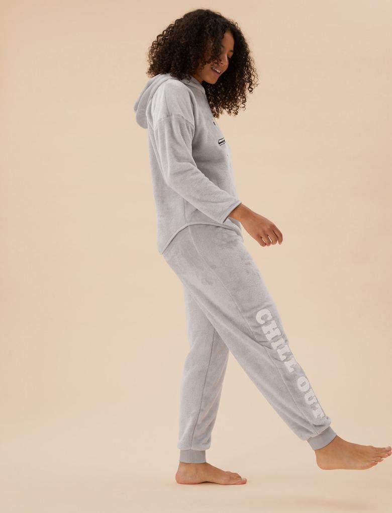 Kadın Gri Snoopy™ Polar Pijama Takımı