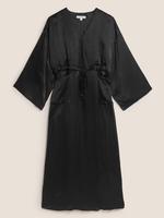 Kadın Siyah V Yaka Kimono Elbise