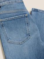 Kadın Mavi Yüksek Belli Straight Leg Jean Pantolon