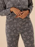 Kadın Gri Yıldız Desenli Pijama Takımı