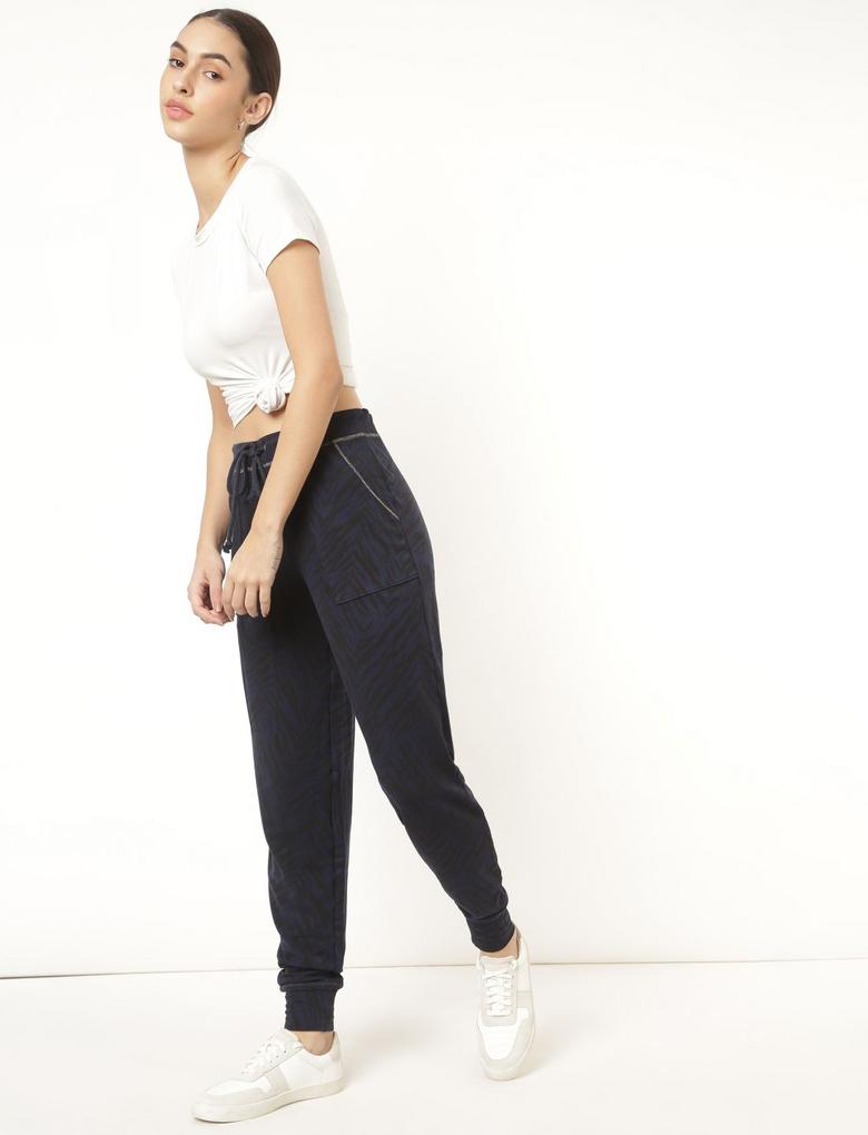 Kadın Lacivert Desenli Flexifit™ Pijama Altı