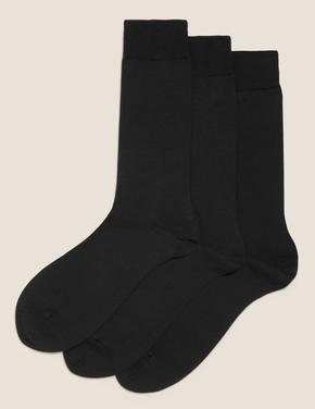 Erkek Siyah 3'lü Luxury Egyptian Cotton Çorap Seti