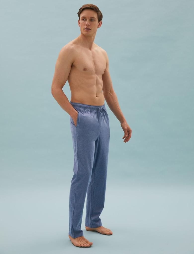 Erkek Lacivert 2'li Saf Pamuklu Pijama Altı Seti