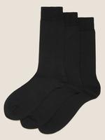 Erkek Siyah 3'lü Luxury Egyptian Cotton Çorap Seti