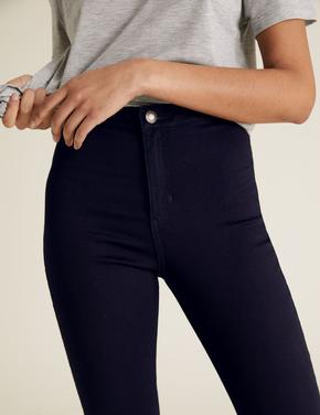 Kadın Lacivert Yüksek Belli Super Skinny Jean Pantolon