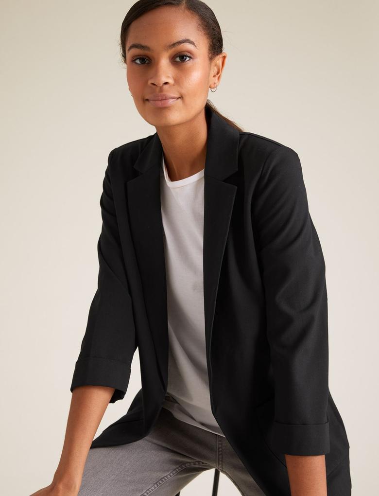 Kadın Siyah Relaxed Fit Blazer Ceket