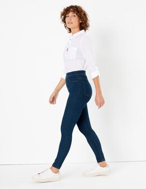 Kadın Mavi Yüksek Belli Jegging Jean Pantolon