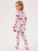Çocuk Pembe Grafik Desenli Pijama Takımı (1-7 Yaş)