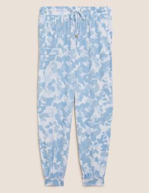 Kadın Mavi Kamuflaj Desenli Cosy Pijama Altı