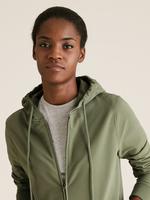 Kadın Yeşil Straight Fit Kapüşonlu Sweatshirt