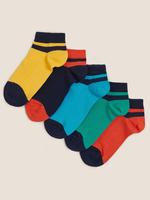 Çocuk Multi Renk 5'li Renk Bloklu Trainer Çorap