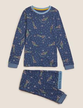 Çocuk Mavi Saf Pamuklu Roald Dahl™ Pijama Takımı (2-10 Yaş)