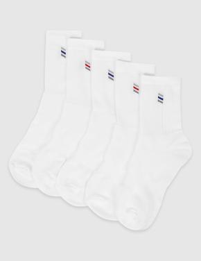 Beyaz 5'li Freshfeet™ Spor Çorabı Seti Marks And Spencer