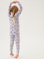 Çocuk Mor Balerin Desenli Uzun Kollu Pijama Takımı (1-7 Yaş)