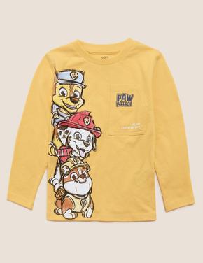 Erkek Çocuk Sarı Saf Pamuklu Paw Patrol™ Uzun Kollu T-Shirt (2-7 Yaş)