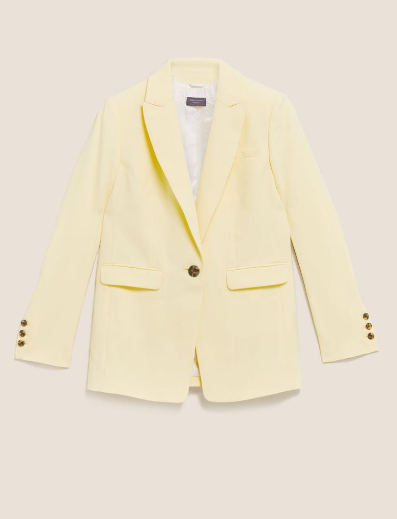 Kadın Sarı Tailored Fit Blazer Ceket