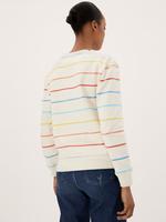 Kadın Multi Renk Yuvarlak Yaka Çizgili Sweatshirt