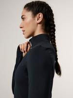 Kadın Siyah Fermuar Detaylı Uzun Kollu T-Shirt