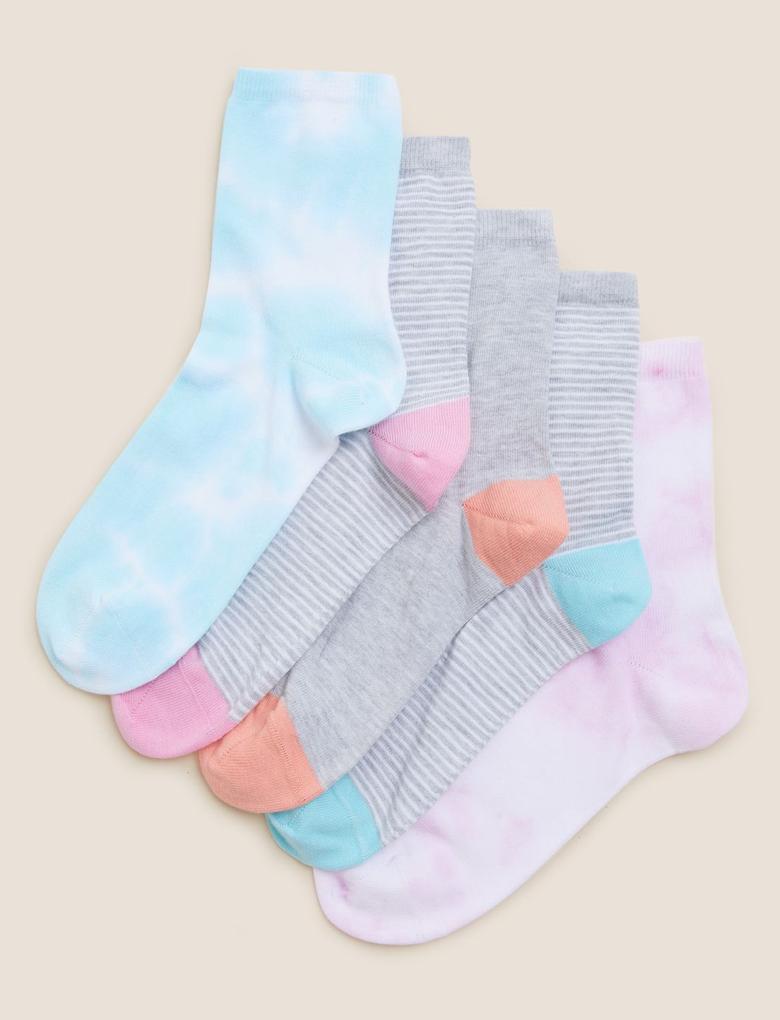 Kadın Multi Renk 5'li Dikişsiz Çorap Seti