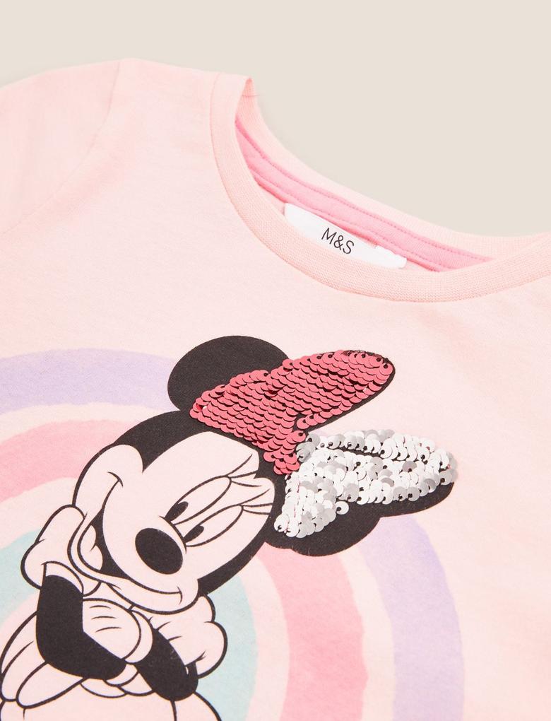Kız Çocuk Pembe Saf Pamuklu Minnie Mouse™ T-Shirt (2-7 Yaş)