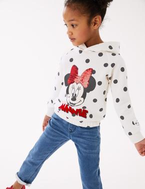 Kız Çocuk Krem Minnie Mouse™ Kapüşonlu Sweatshirt (2-7 Yaş)