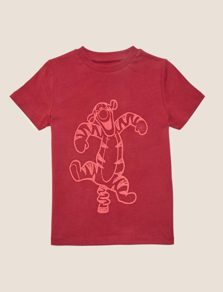 Erkek Çocuk Kırmızı Saf Pamuklu Winnie the Pooh™ T-Shirt