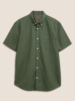 Erkek Yeşil Saf Pamuklu Oxford Gömlek
