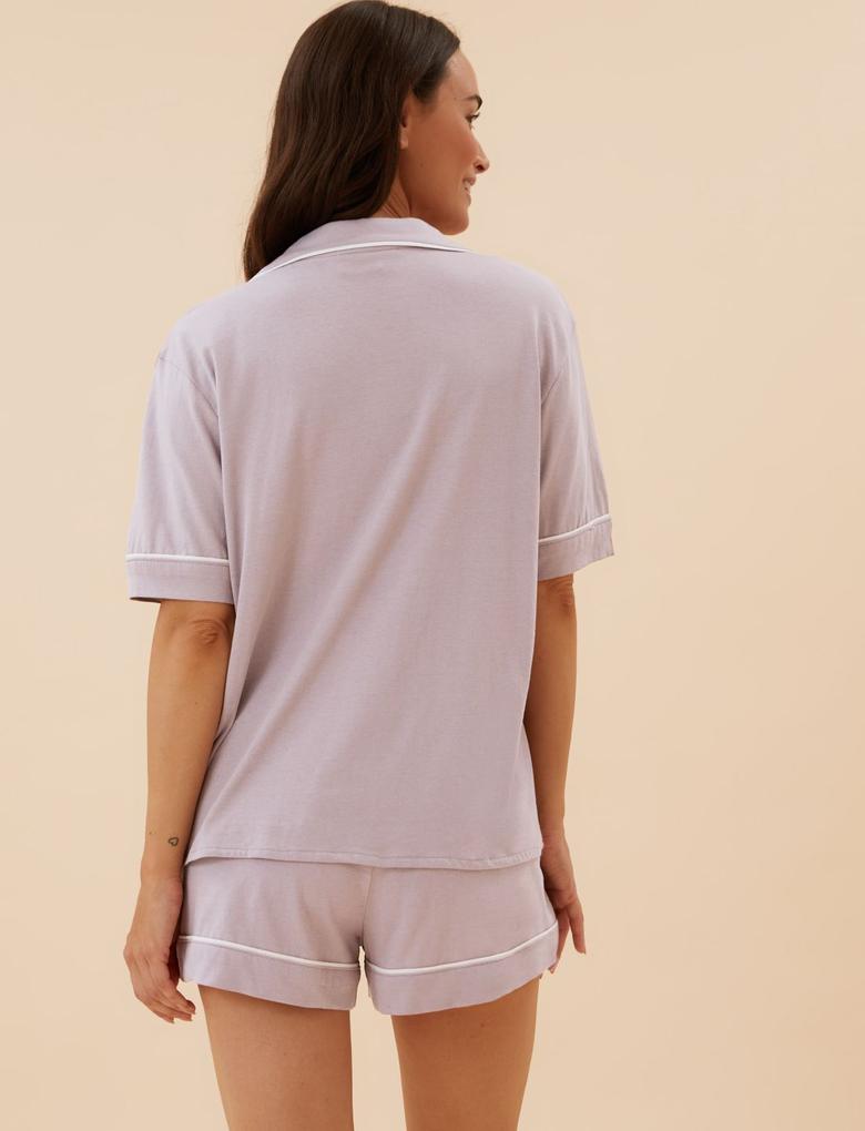 Kadın Pembe Kısa Kollu Pijama Takımı
