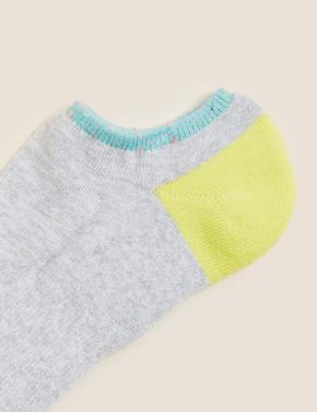 Kadın Gri 5'li Renk Bloklu Çorap Seti