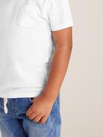 Erkek Çocuk Beyaz Saf Pamuklu Kısa Kollu T-Shirt (2-7 Yaş)