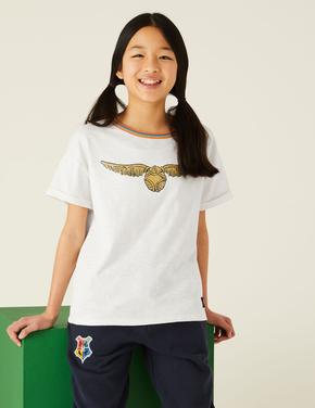 Kız Çocuk Krem Saf Pamuklu Harry Potter™ T-Shirt (2-16 Yaş)