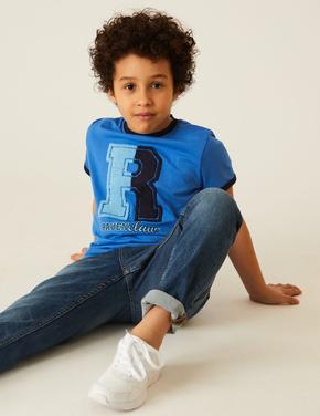 Erkek Çocuk Mavi Saf Pamuklu Harry Potter™ T-Shirt (2-16 Yaş)
