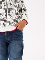 Erkek Çocuk Beyaz Mickey Mouse™ Yuvarlak Yaka Sweatshirt (2-7 Yaş)