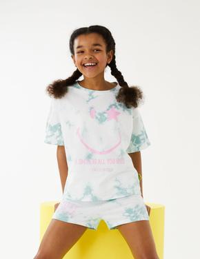 Çocuk Yeşil Saf Pamuklu SmileyWorld® Pijama Takımı (6-16 Yaş)