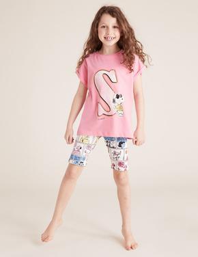 Çocuk Multi Renk Snoopy™ Kısa Kollu Pijama Takımı (6-16 Yaş)