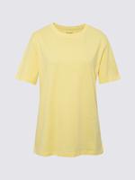 Kadın Sarı Saf Pamuklu Kısa Kollu T-Shirt