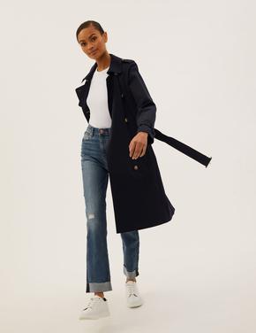Kadın Siyah Regular Fit Stormwear™ Trençkot