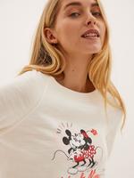 Kadın Krem Saf Pamuklu Disney™ Sweatshirt